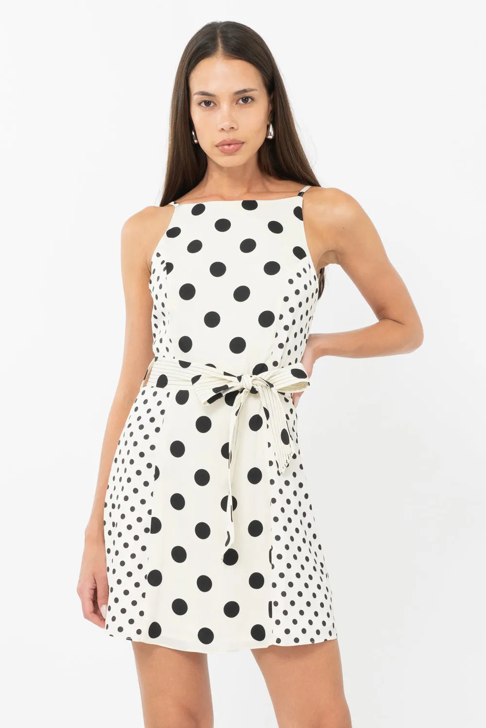 Lelou Polka Dot Tie Dress