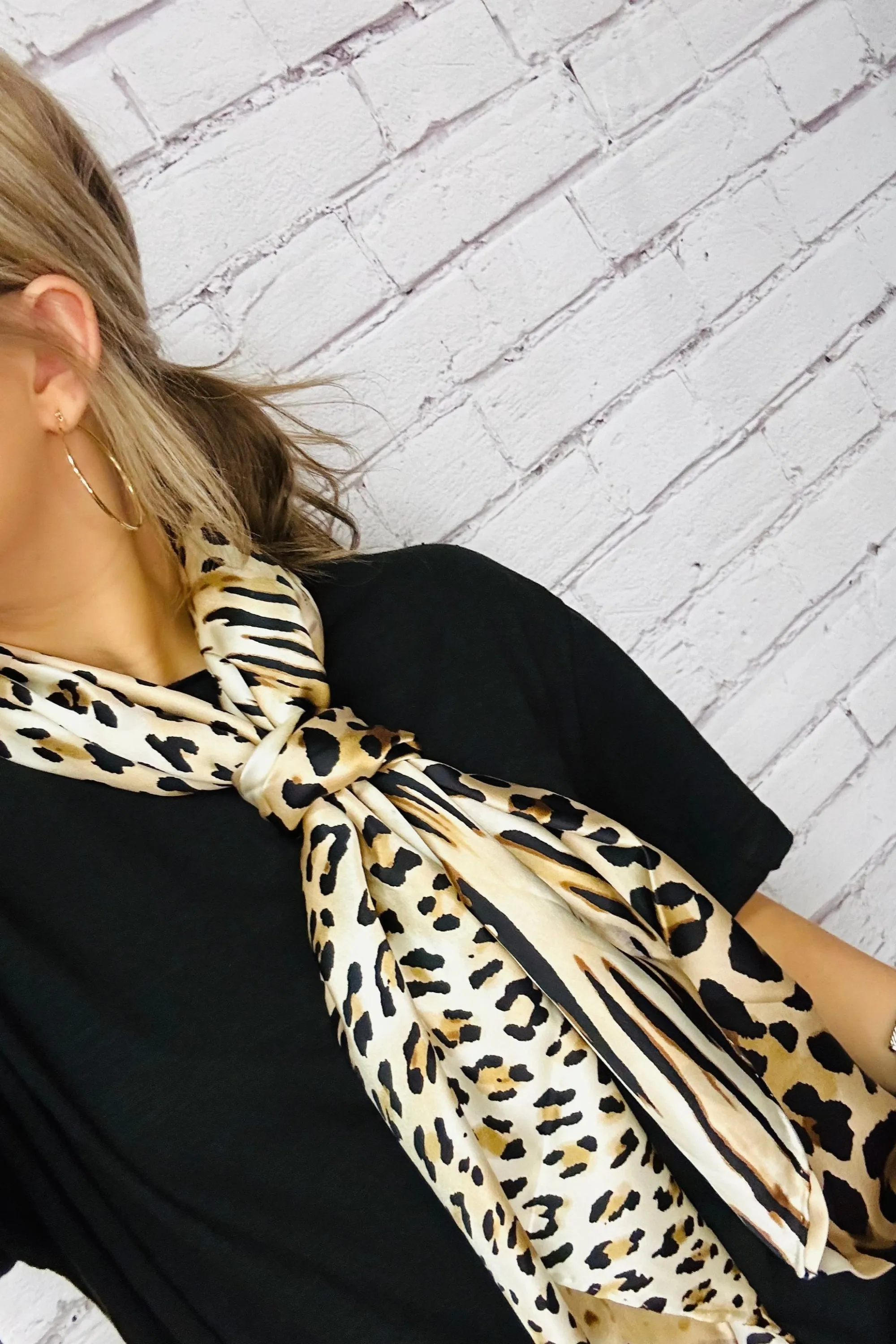 Leopard Charmeuse Silk Scarf