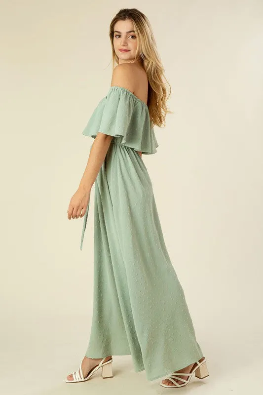 Lilou Swiss dot off-shoulder dress