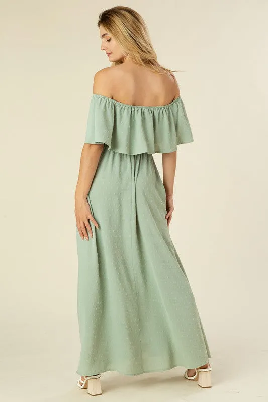Lilou Swiss dot off-shoulder dress