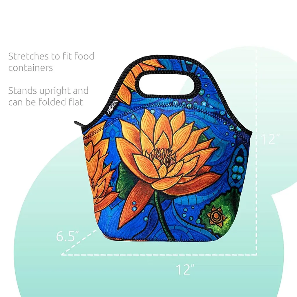 Lotus Flower Insulated Lunch Bag