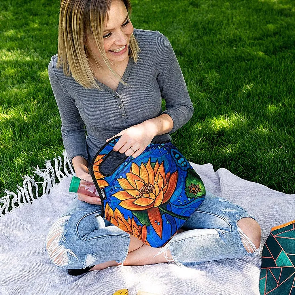 Lotus Flower Insulated Lunch Bag
