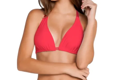 Luli Fama Halter Triangle Top - Bombshell Red