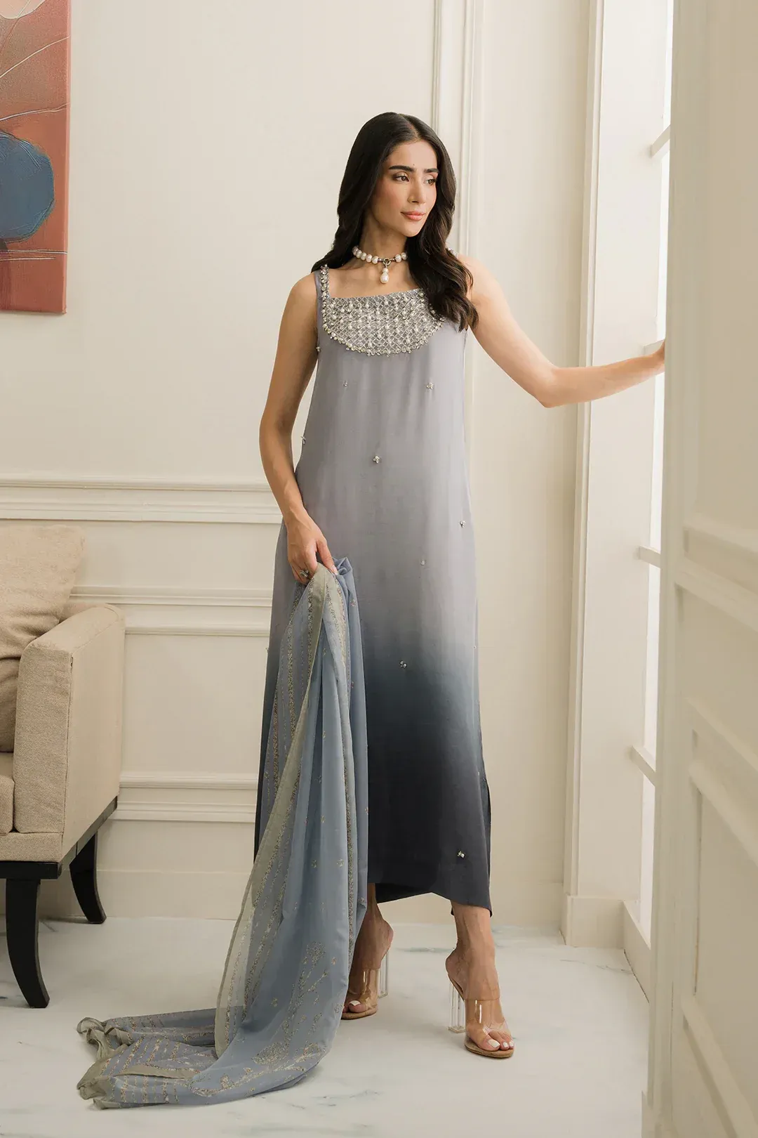 Lulusar Luxury Silk Hand Made Embroidered Collection Runial Dress