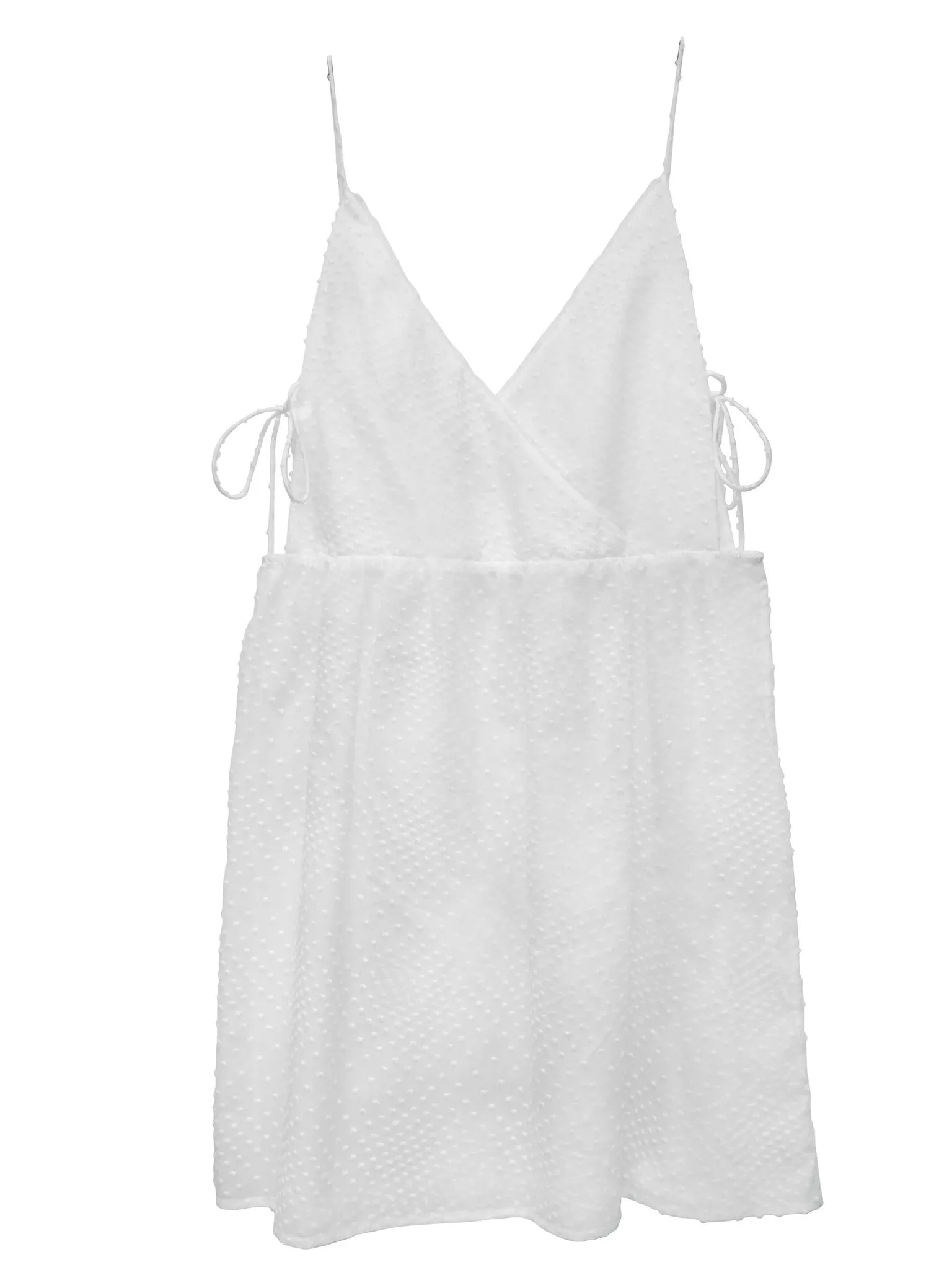 MACKENZIE COTTON X-FRONT DRESS - WHITE
