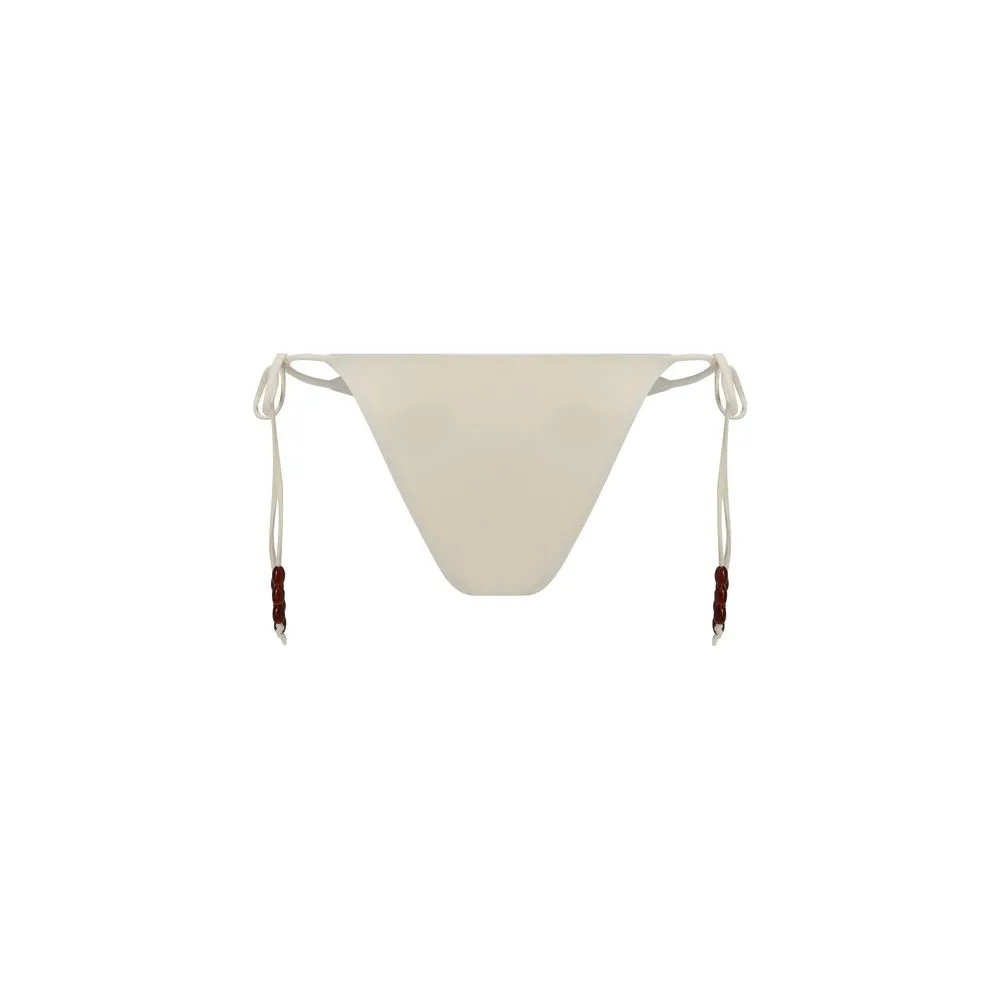 Magda Butrym Women Ivory Swimsuit Briefs Fabric Adjustable Straps Swimwear IT 36