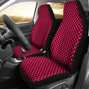 Magenta and Black Polka Dot Car Seat Covers Set