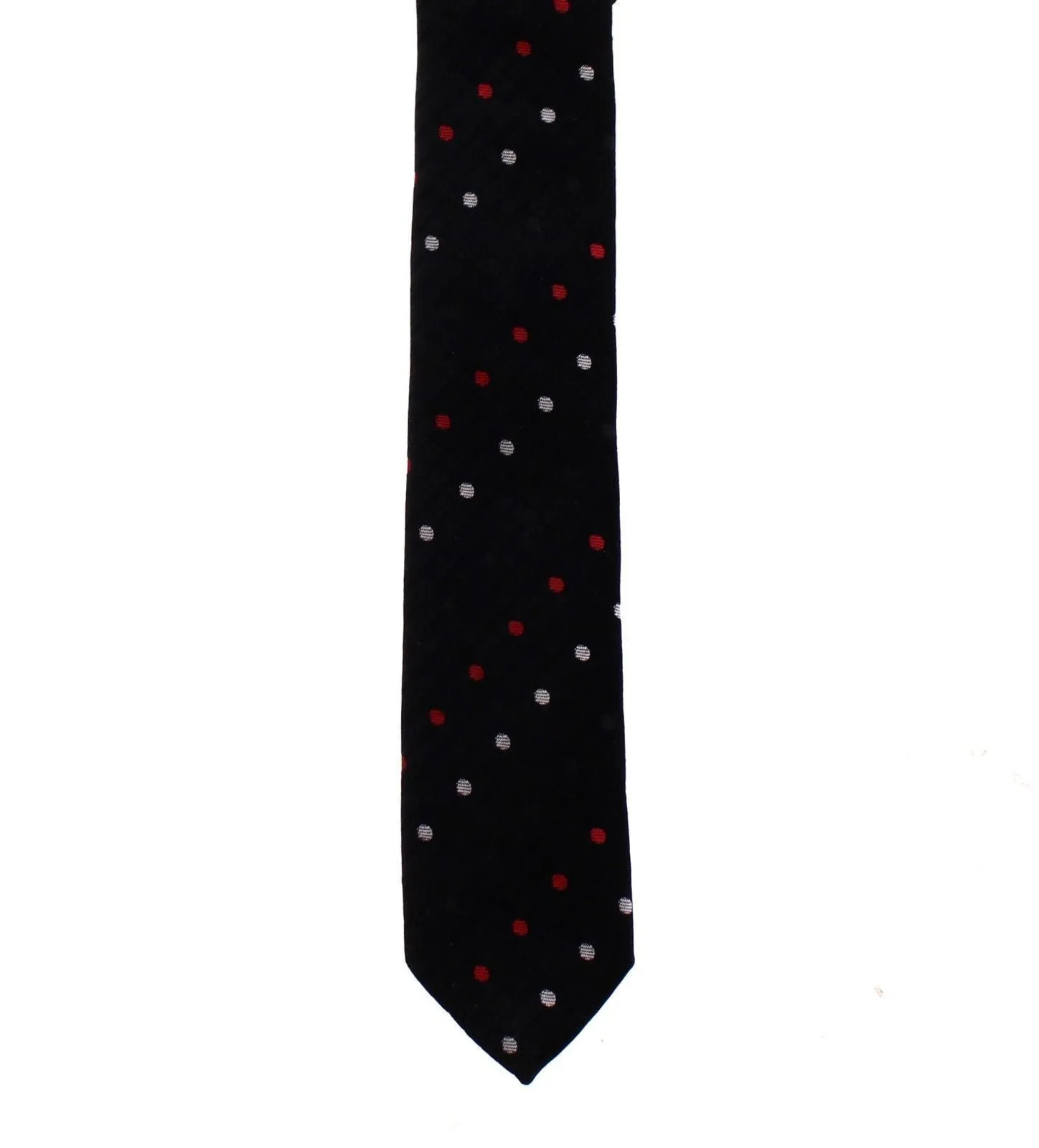 Men Black Pattern Slim Neck Tie