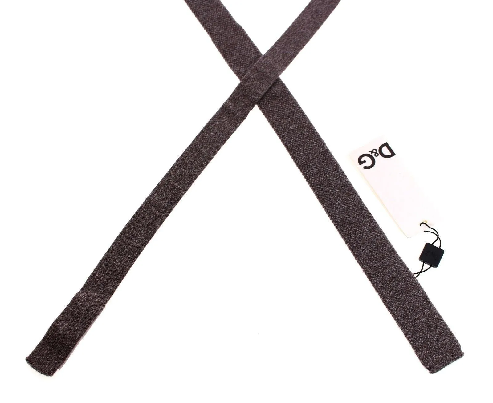 Men Gray Wool Pattern Slim Tie