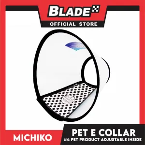 Michiko Pet E. Collar #4 Anti-Lick Anti-Bite Protection Cover Neck Cone For Cats And Dogs