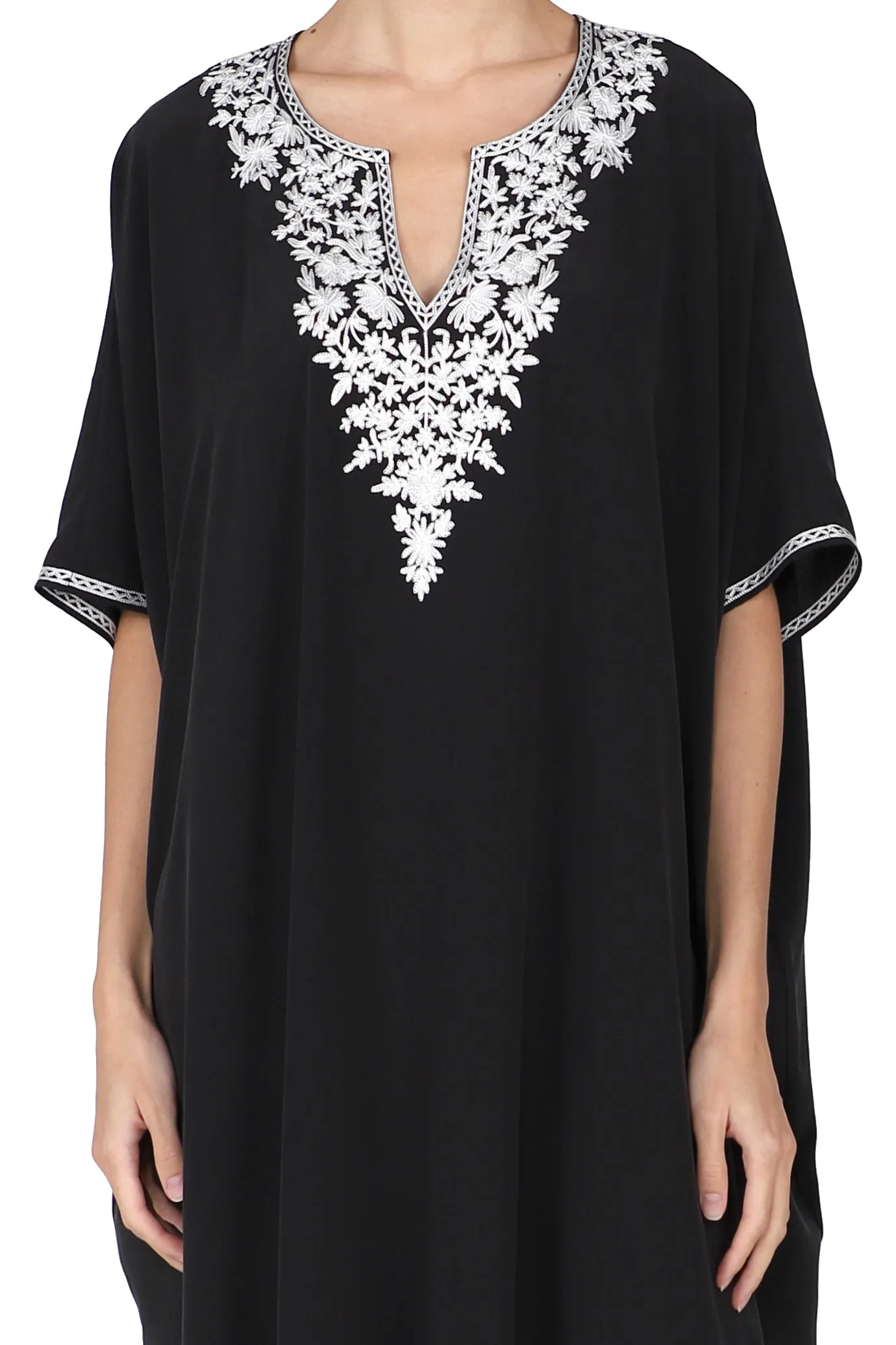 Midi Length Embroidered Boubou Caftan