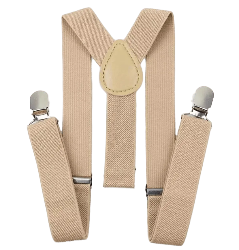 Millie Blue Floral Cotton Boy’s Tie and Beige Braces Set