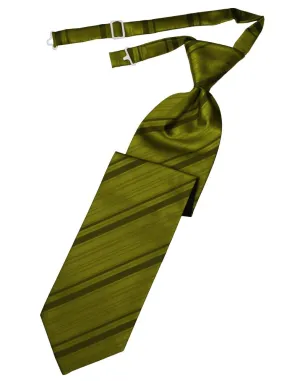 Moss Striped Satin Kids Necktie