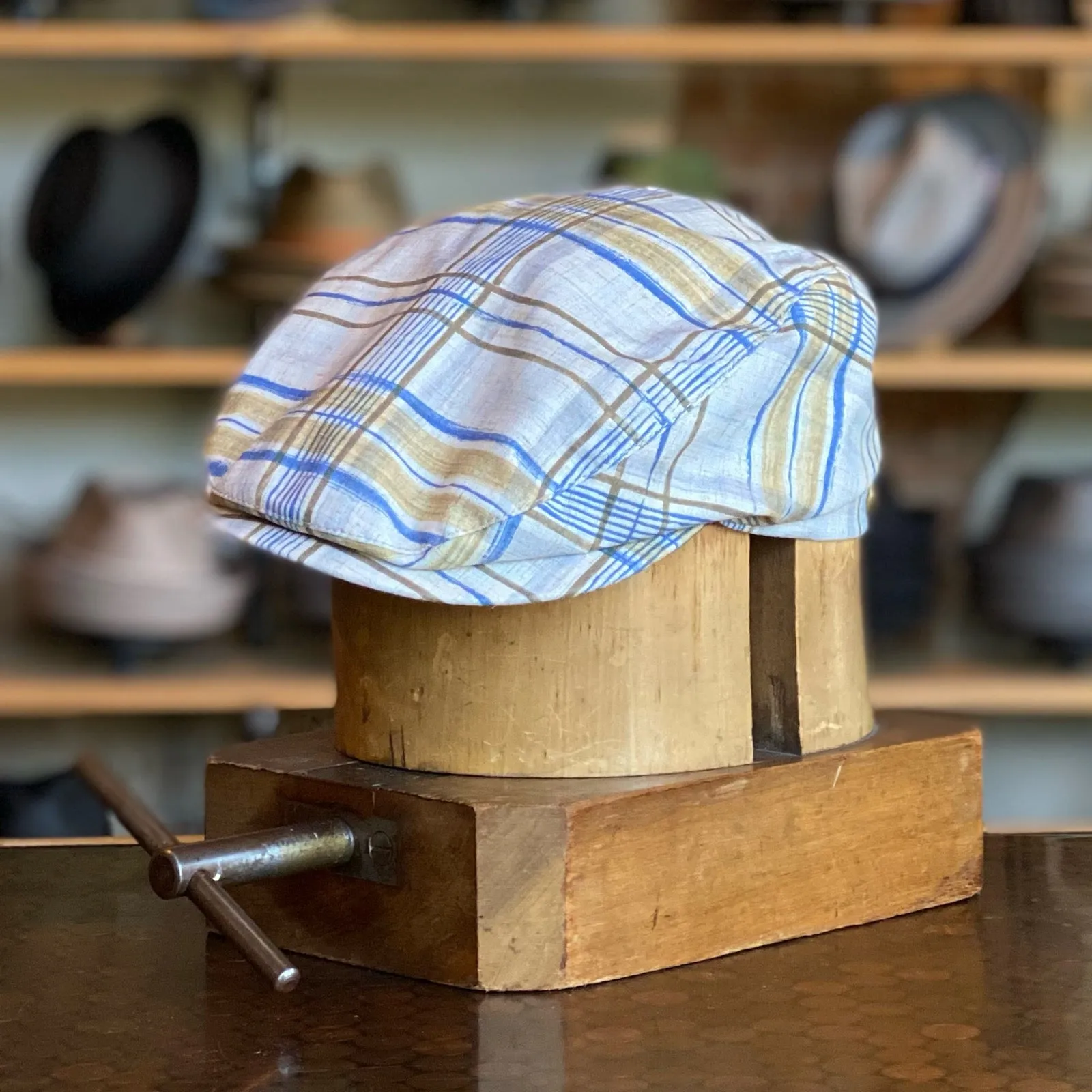 Natural Plaid Frankie Flat Cap