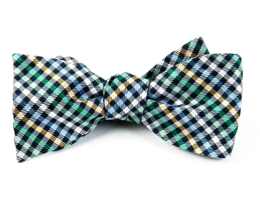 Navy Daydream Plaid Bow Tie