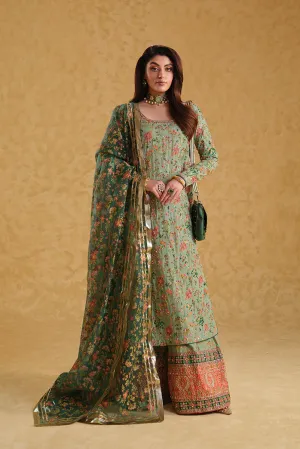 Neloo's Luxury Raw Silk Hand Embroidered Unstitched MEERAS