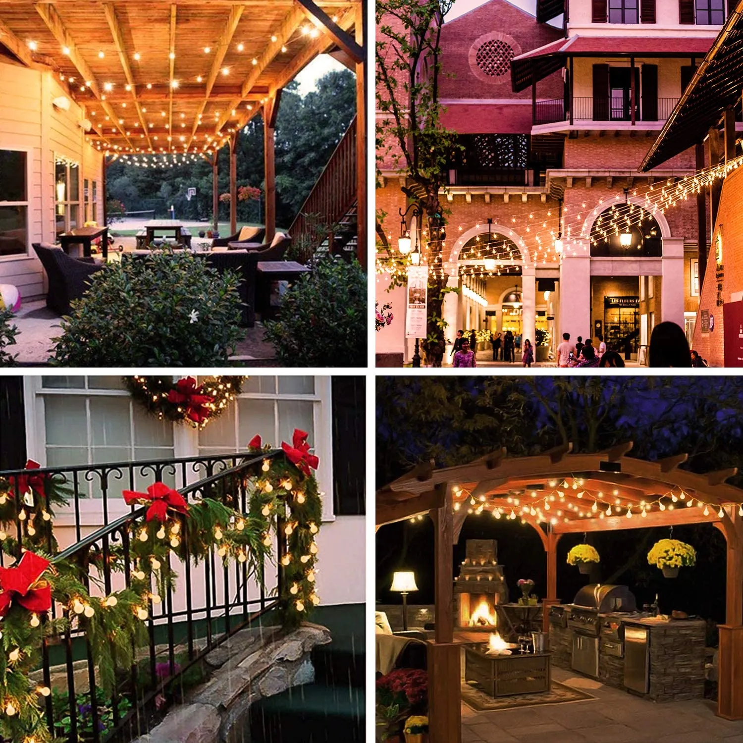 New 2 Pack 100 LED String Lights Outdoor Battery Operated, 2 x 49 Ft Fairy Globe String Lights Waterproof with 2 Remote Controls, 8 Modes & Timer! Warm White!