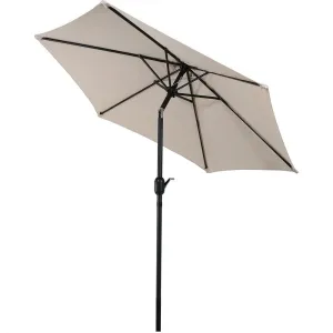 New in box! Wayfair Sunnydaze Decor 7.5 ft. Aluminum Market Tilt Patio Umbrella in Beige!