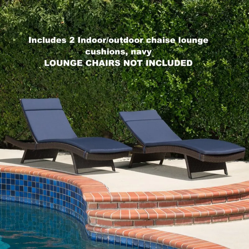 New Wayfair Cara IndoorOutdoor Chaise Lounge Cushion (Set of 2) in Navy! Retails $420  for set! CHAIRS NOT INCLUDED!