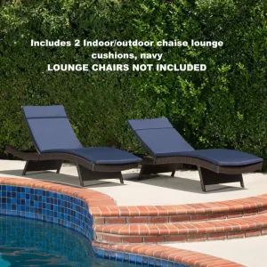 New Wayfair Cara IndoorOutdoor Chaise Lounge Cushion (Set of 2) in Navy! Retails $420  for set! CHAIRS NOT INCLUDED!