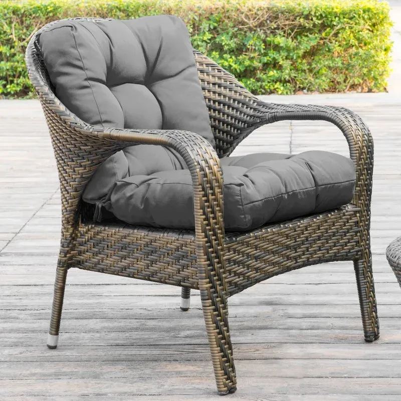New Wayfair Item! Ebern Designs Outdoor Seat/Back Chair Cushion Tufted Pillow,Spring/Summers seasonal Replacement Cushion in grey! Retails $122  winner can buy up to 3 more at winning bid!