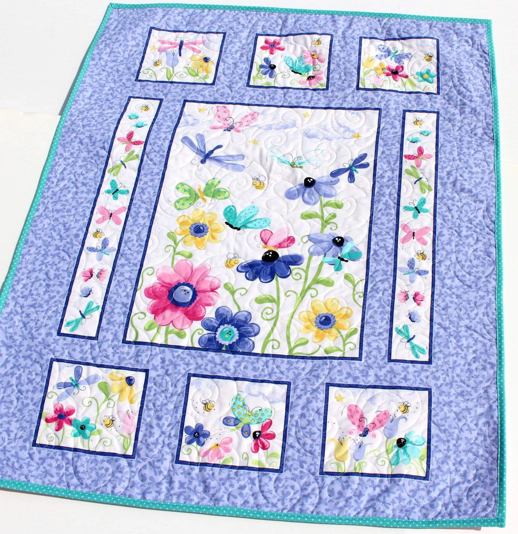 Newborn Gift, Butterfly Baby Quilt, Minky Blanket, Pink Crib Bedding, Gift from Grandma, Personalized Name Handmade Homemade Purple Newborn