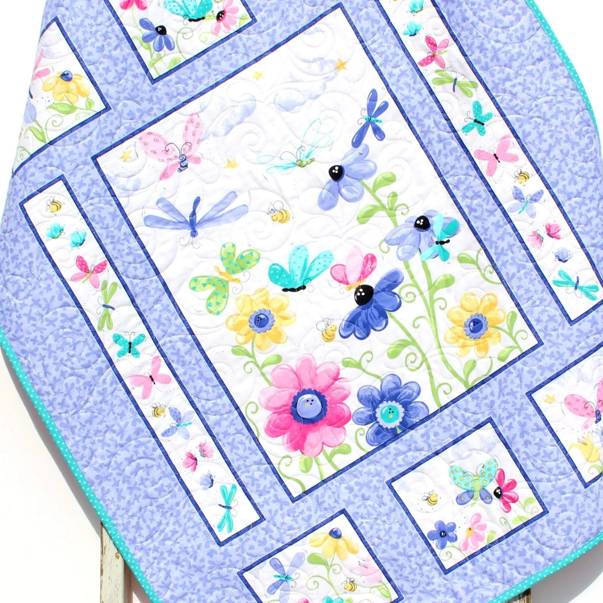 Newborn Gift, Butterfly Baby Quilt, Minky Blanket, Pink Crib Bedding, Gift from Grandma, Personalized Name Handmade Homemade Purple Newborn
