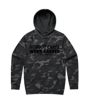 Nobody Cares Work Harder Hoodie - Black Camo