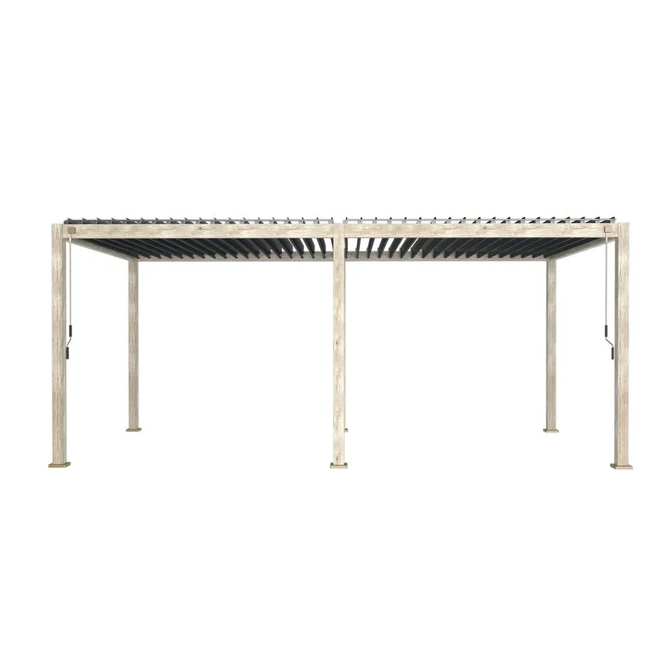 Nova Titan Aluminium Pergola - 6m x 3m Rectangular - Light Oak Look