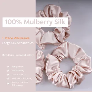 Nude Silk Scrunchie Large