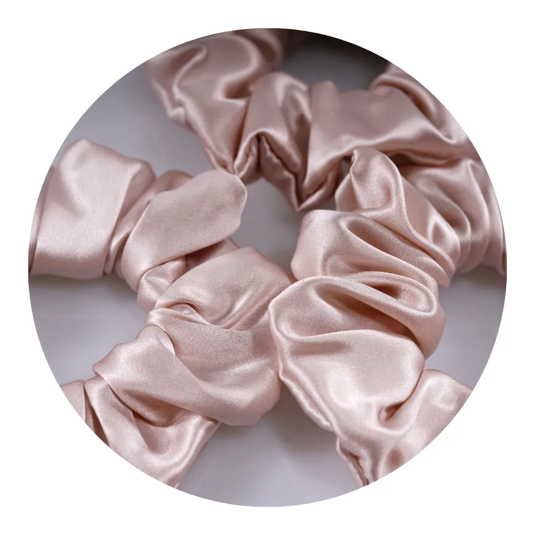 Nude Silk Scrunchie Large