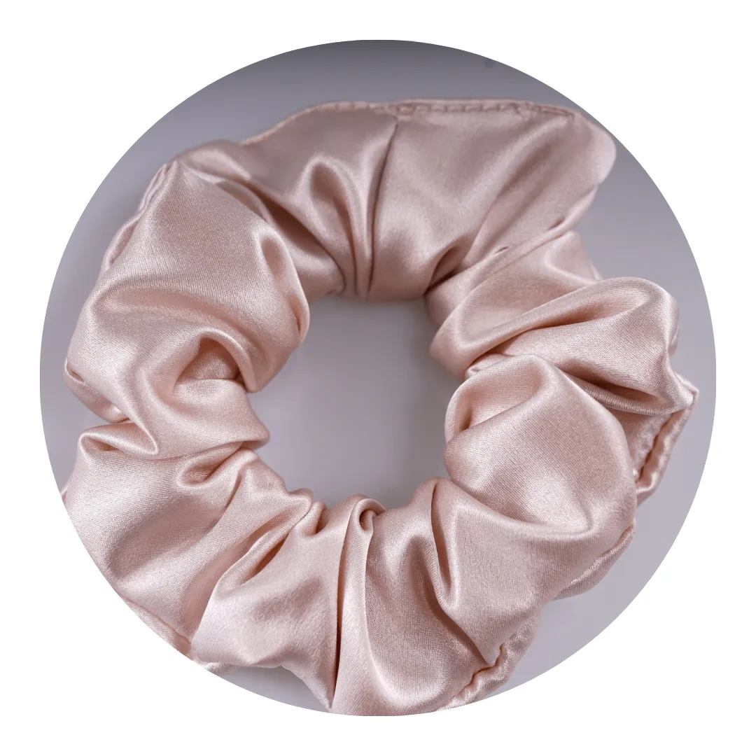 Nude Silk Scrunchie Large