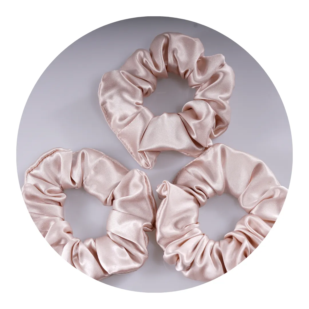Nude Silk Scrunchie Large