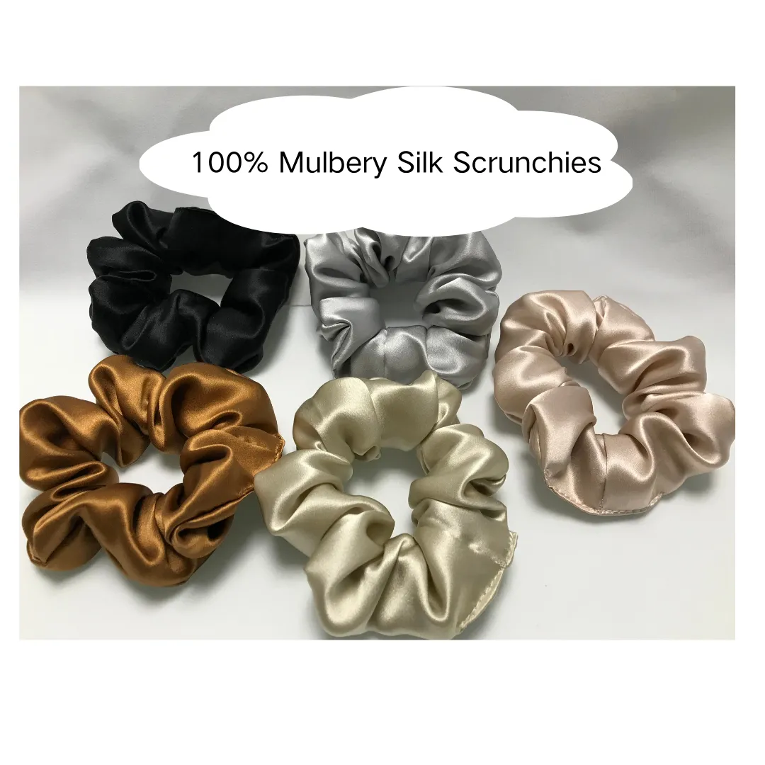 Nude Silk Scrunchie Large