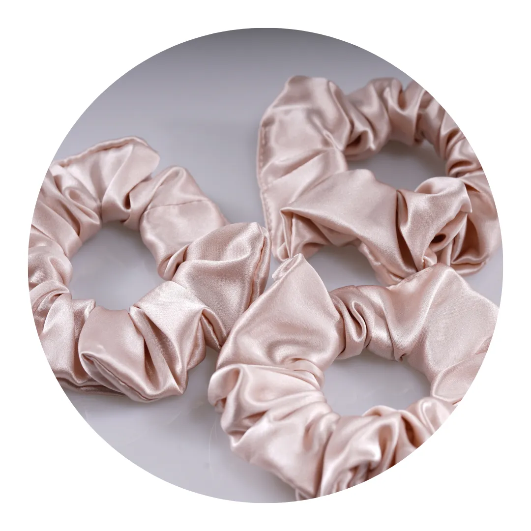 Nude Silk Scrunchie Large