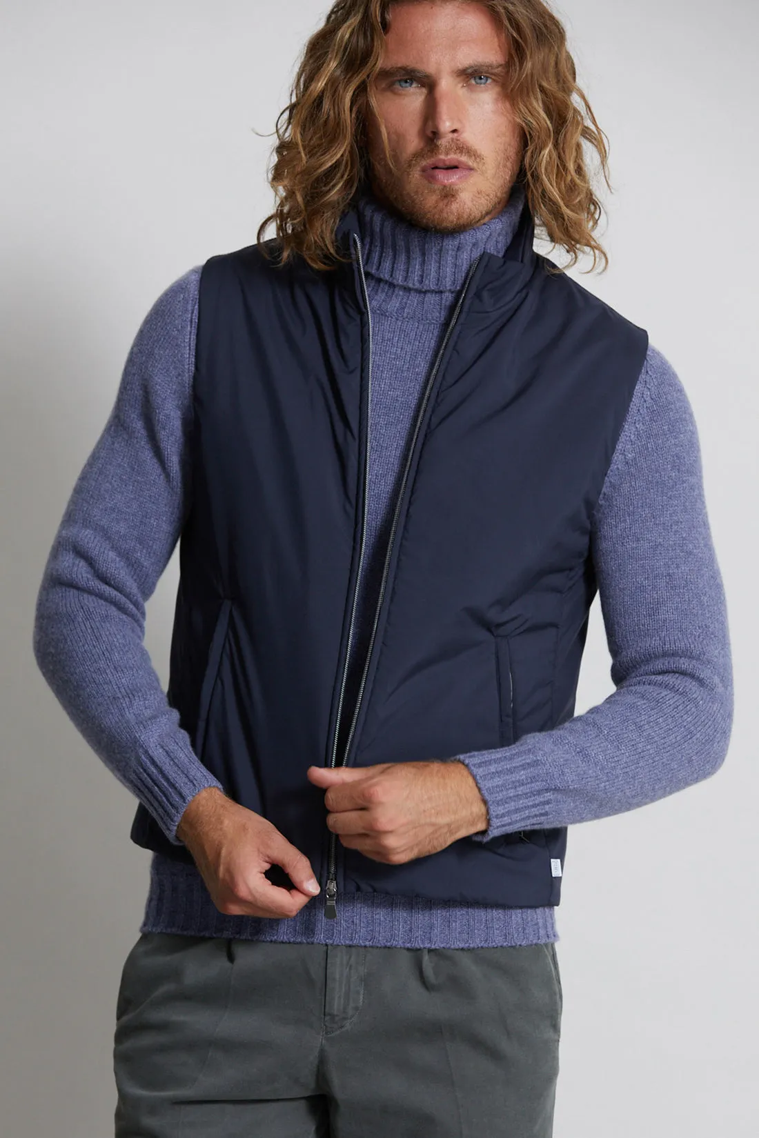 Olgiata Airstop Zip Vest in Navy