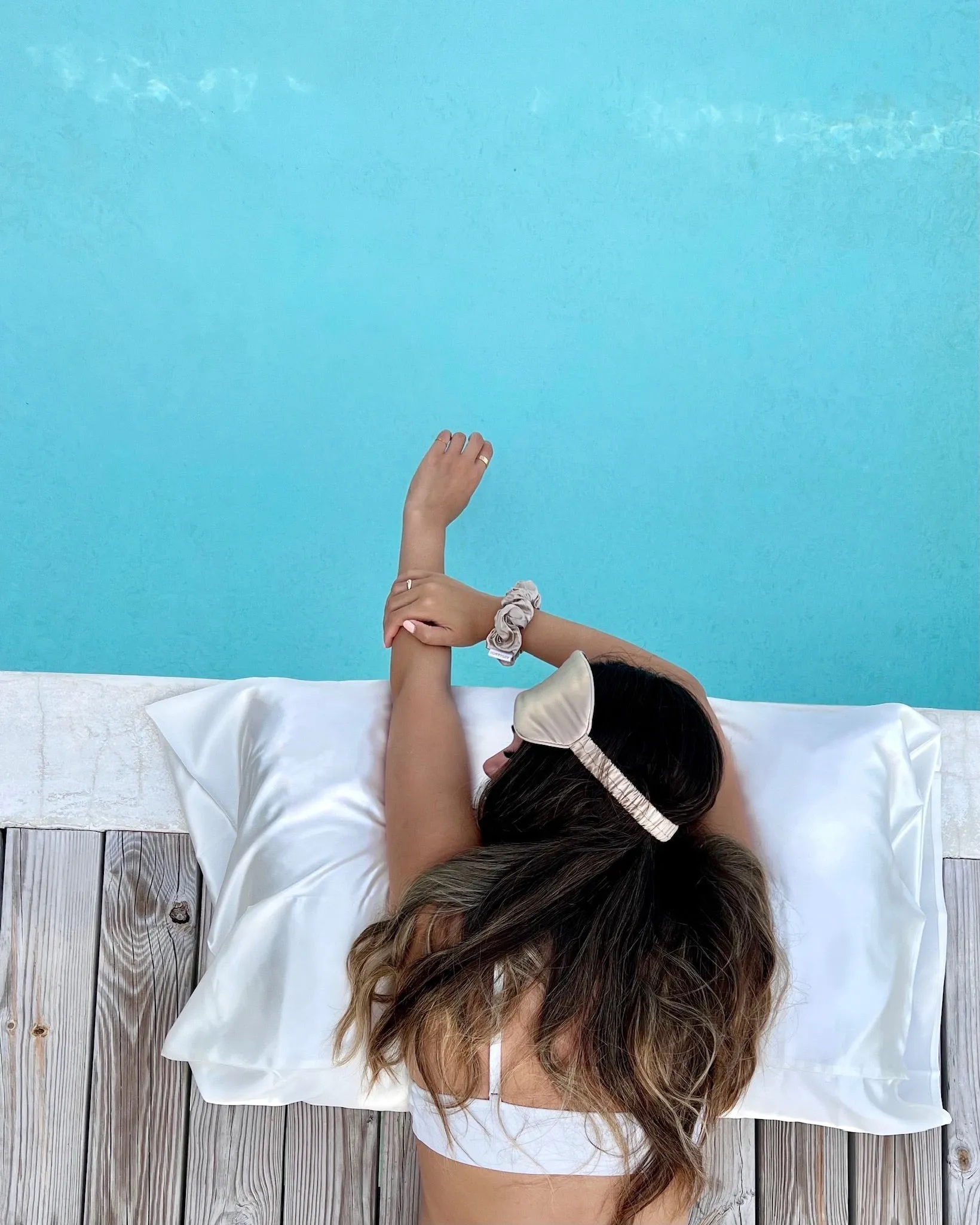 Organic Silk Scrunchie - Baby Blue