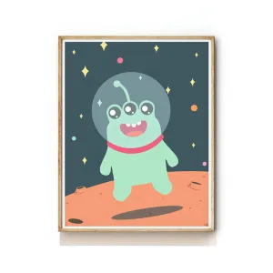 OUTER SPACE NURSERY ART PRINT - ALIEN