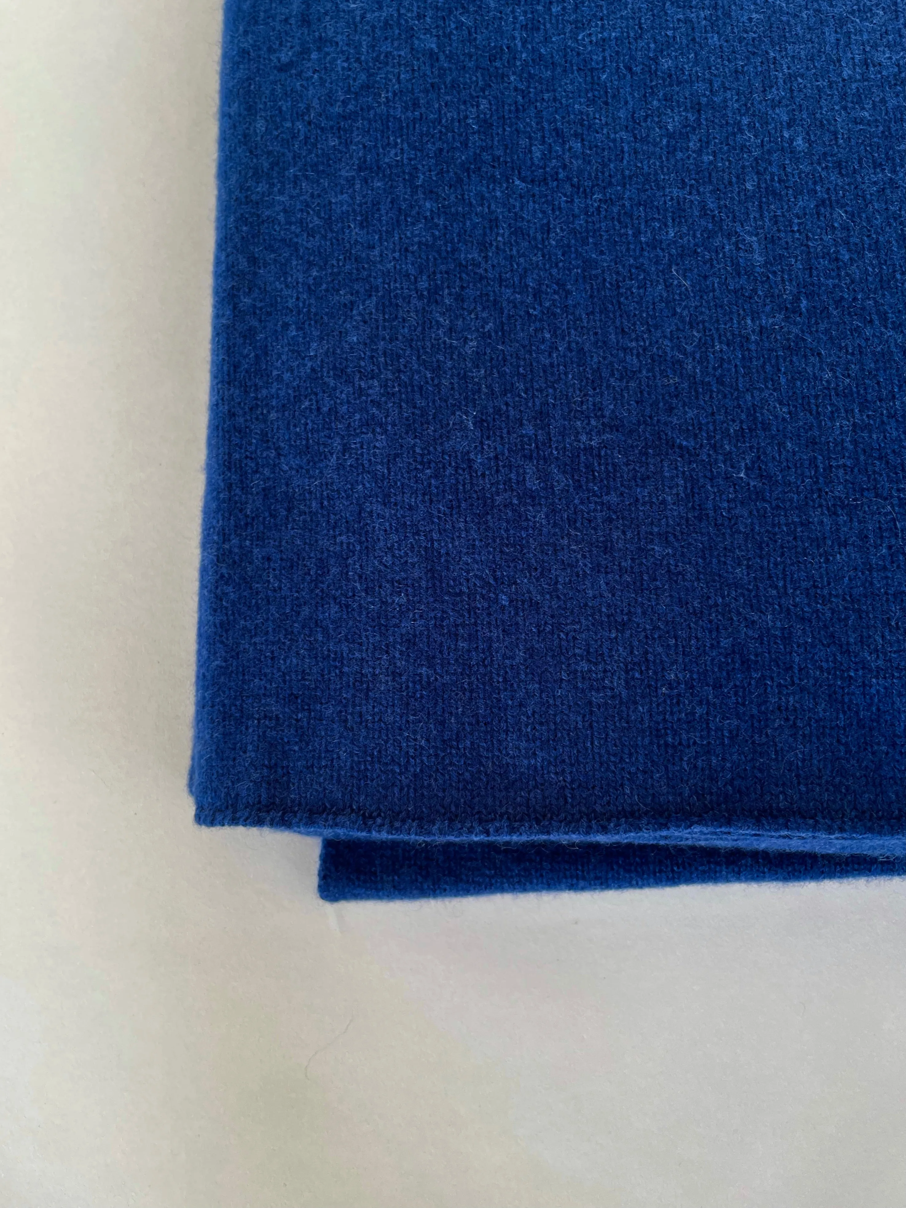 Oversized Italian Cashmere Jersey Knit Blanket - Cobalt