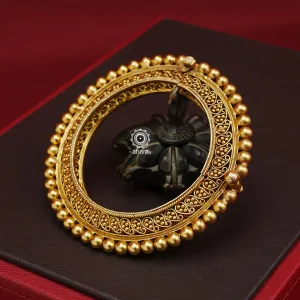 Pacheli Gold Polish Silver Hand Kada (Size: 2.8, Openable)