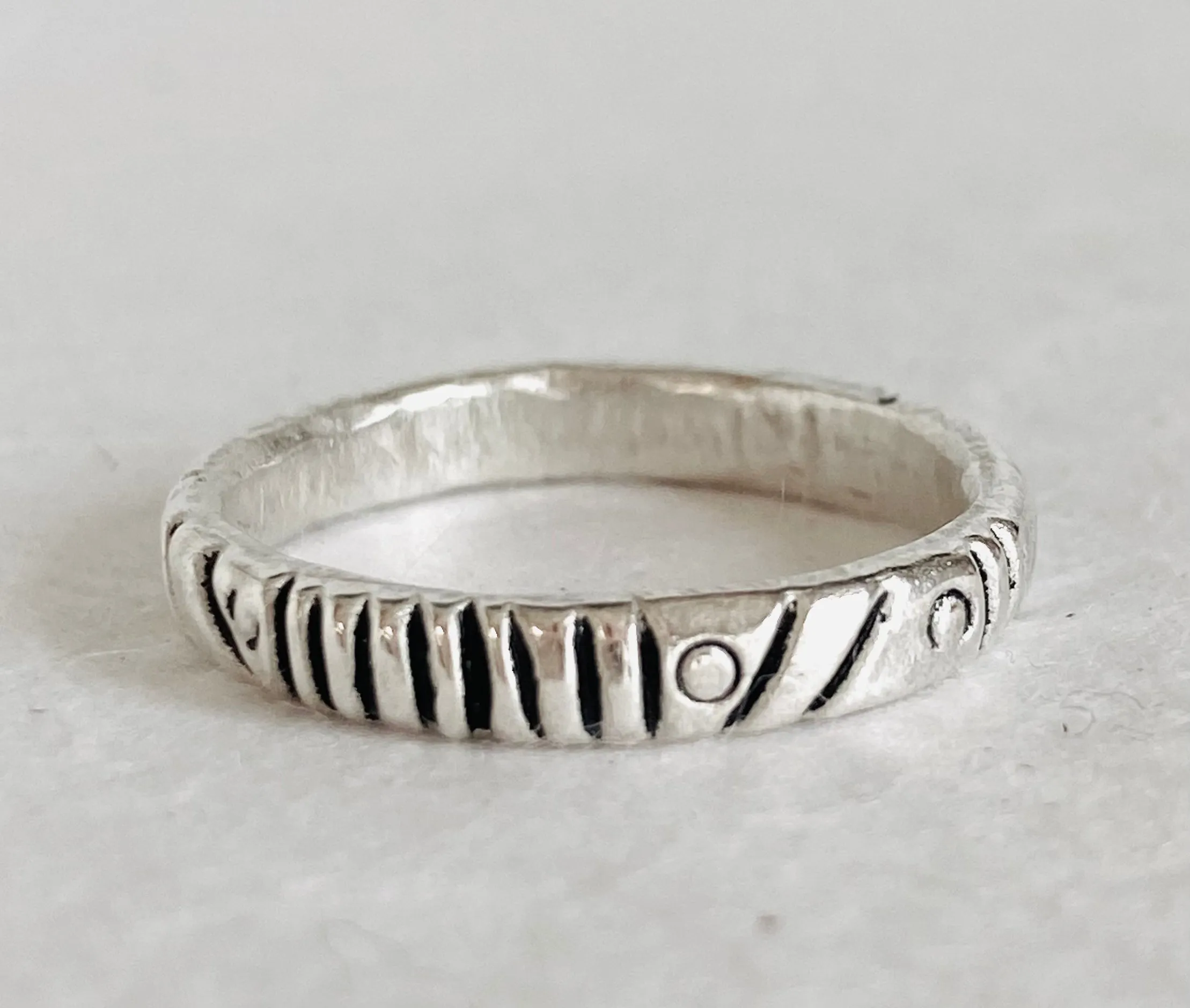 Pattern Ring, Stacking Ring, Textured Stacking Ring