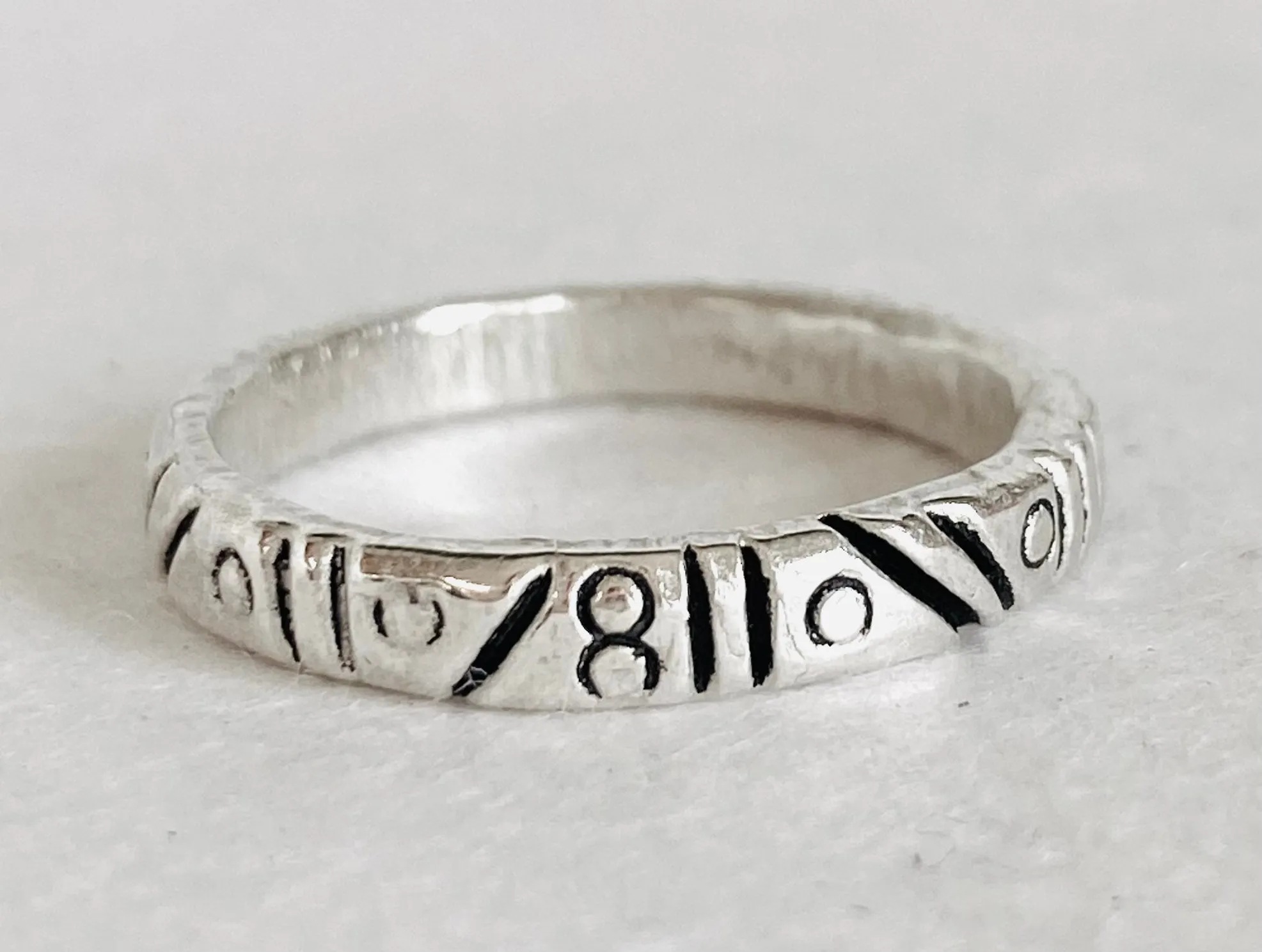 Pattern Ring, Stacking Ring, Textured Stacking Ring