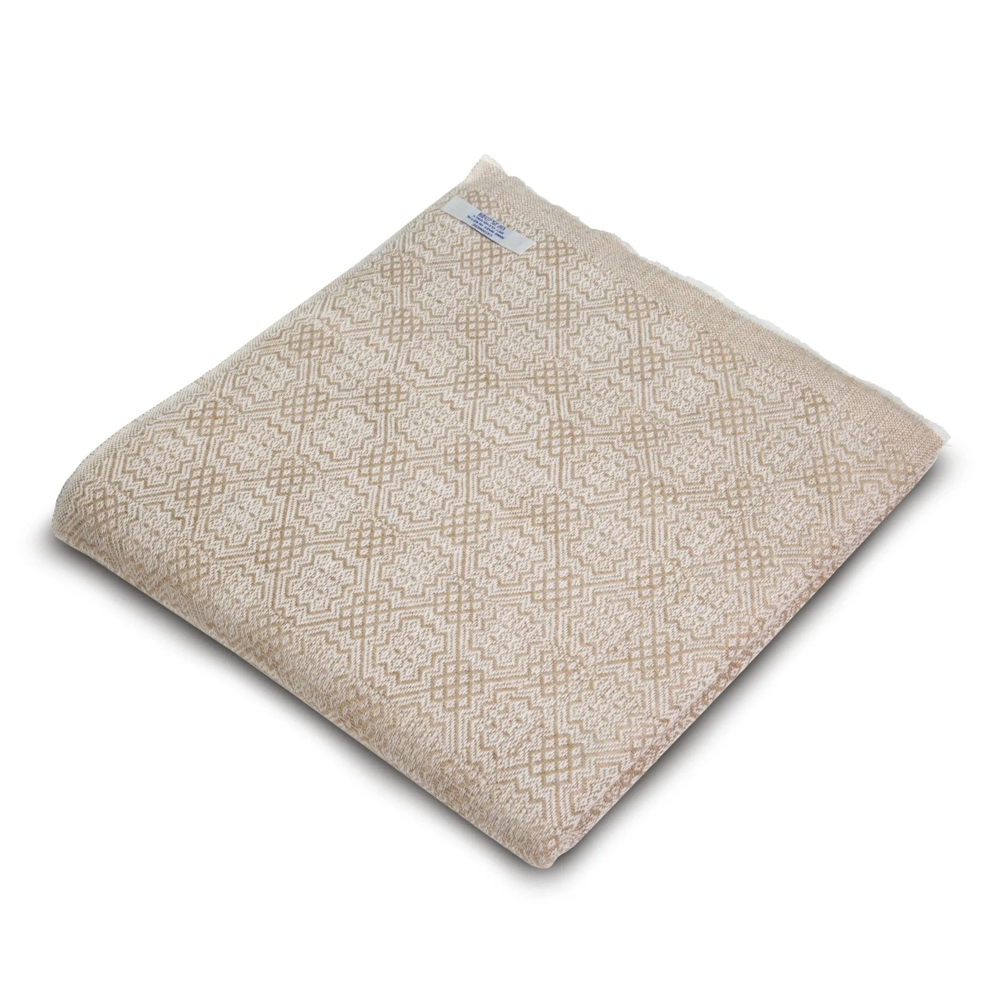 Patterned Design Natural Cashmere Blanket