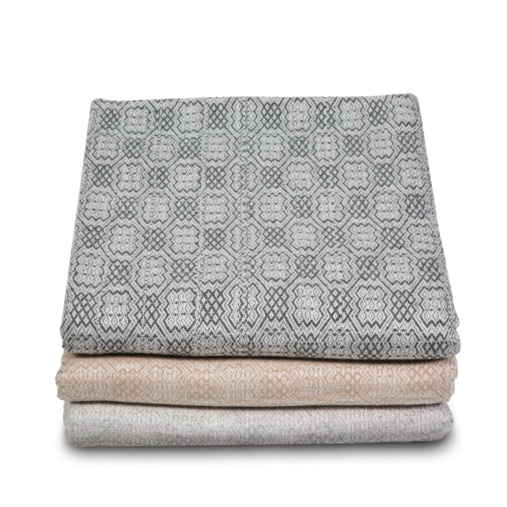 Patterned Design Natural Cashmere Blanket
