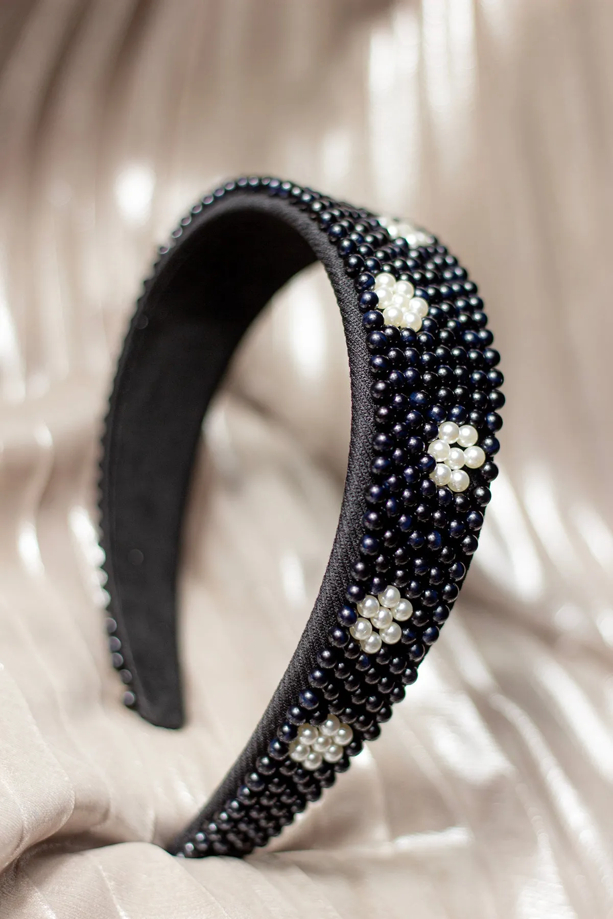 Pearl Beaded Polka Dot Headband