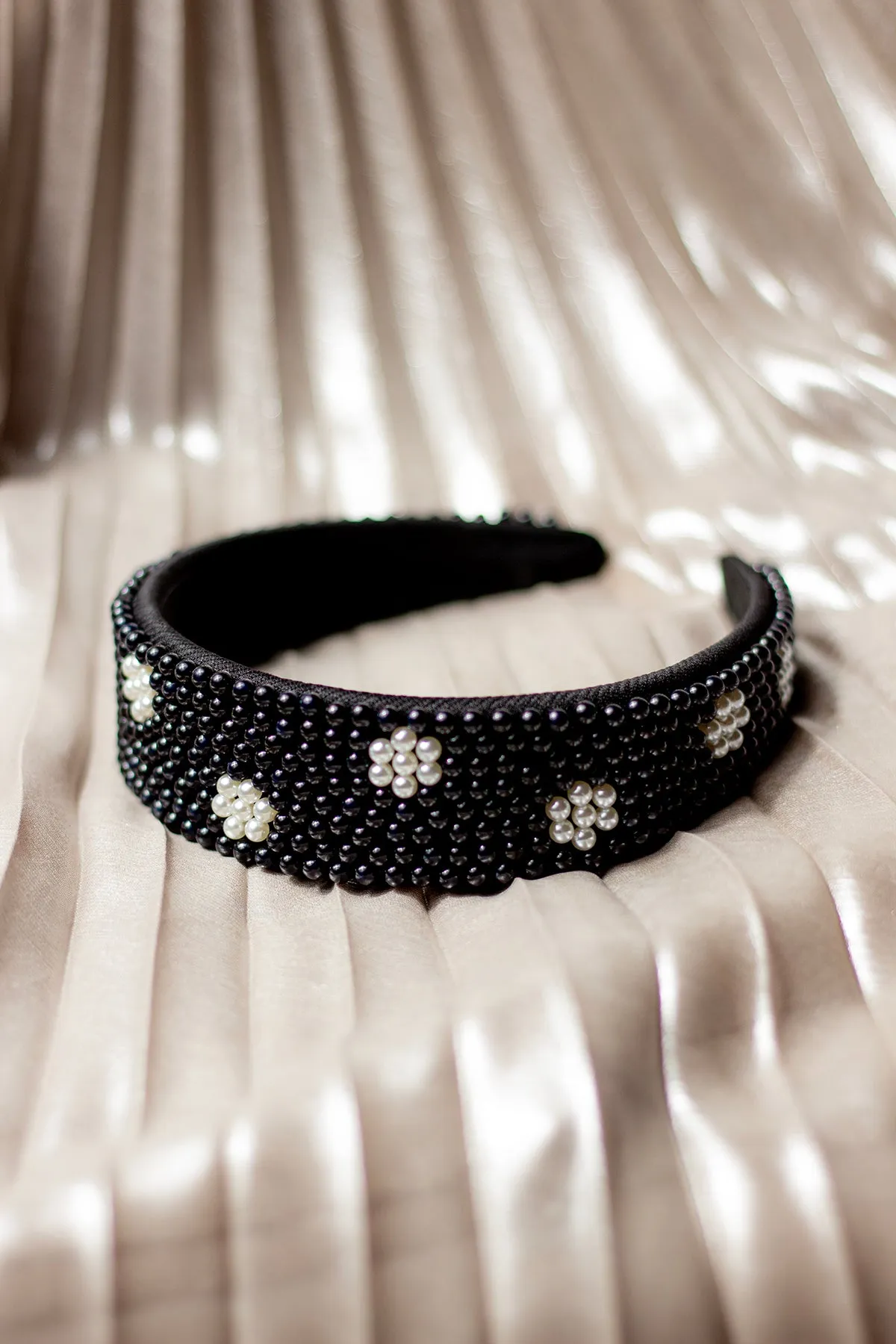 Pearl Beaded Polka Dot Headband