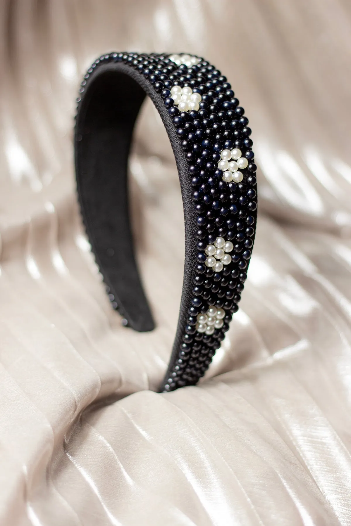 Pearl Beaded Polka Dot Headband