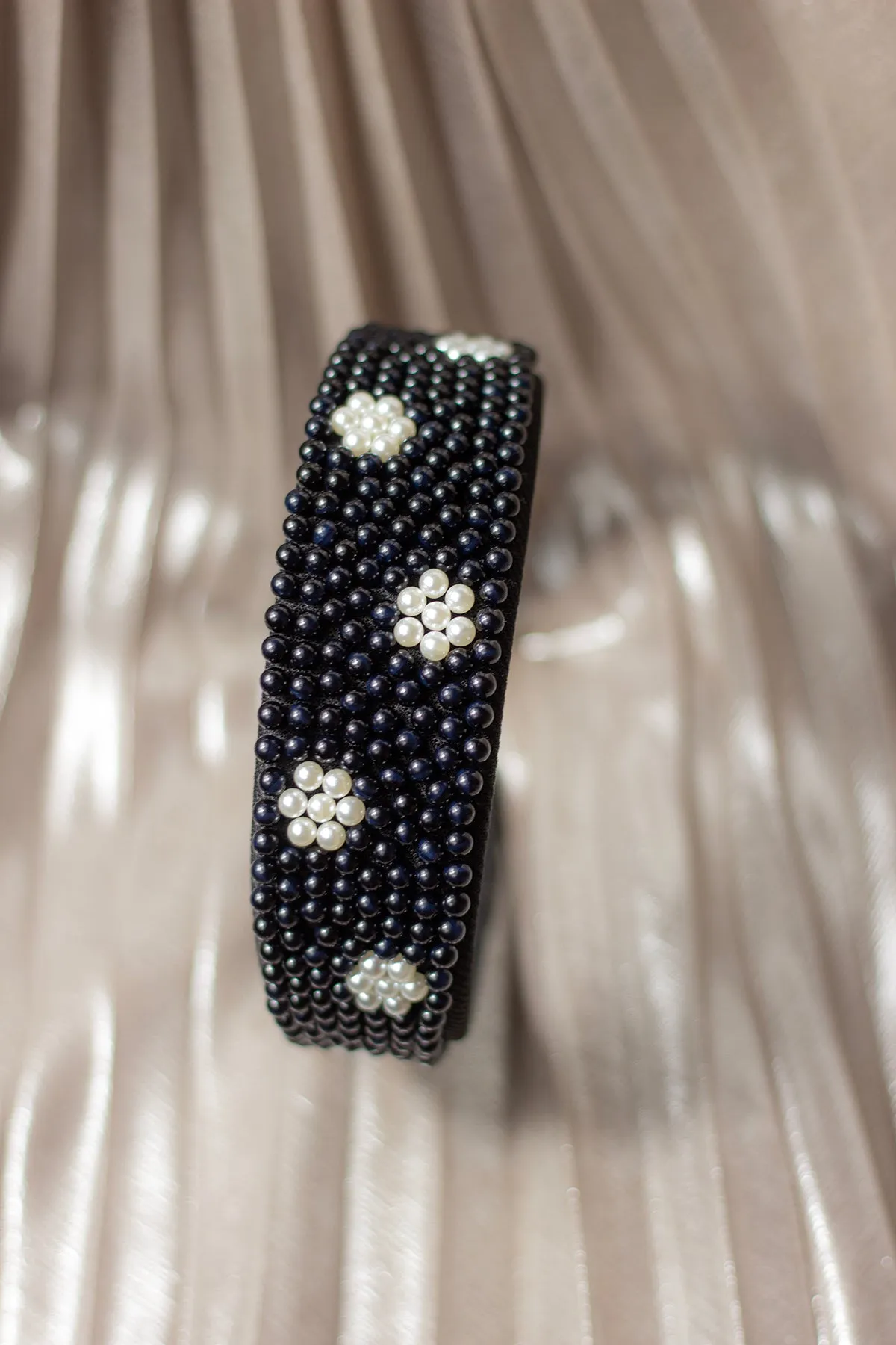Pearl Beaded Polka Dot Headband
