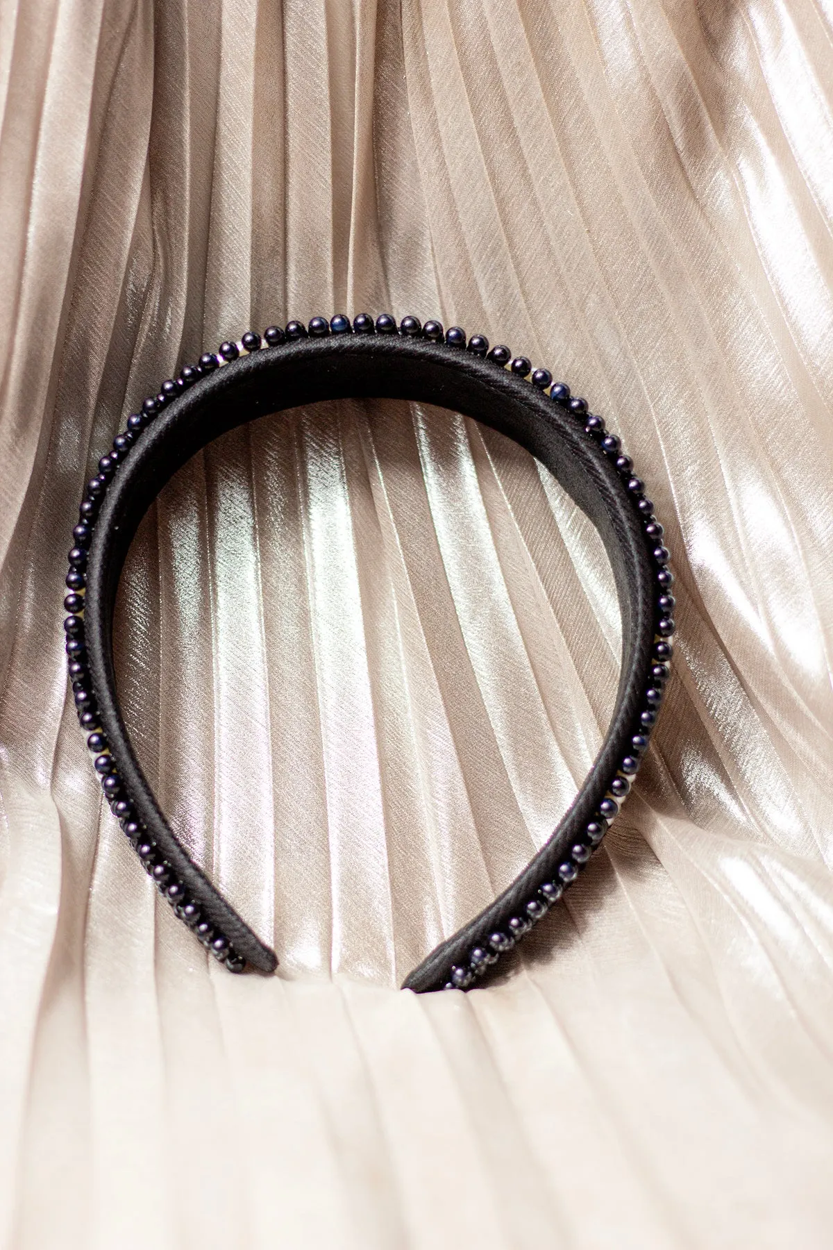 Pearl Beaded Polka Dot Headband