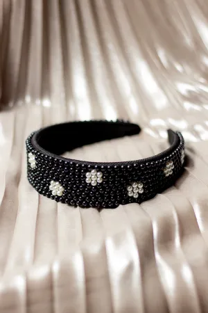 Pearl Beaded Polka Dot Headband